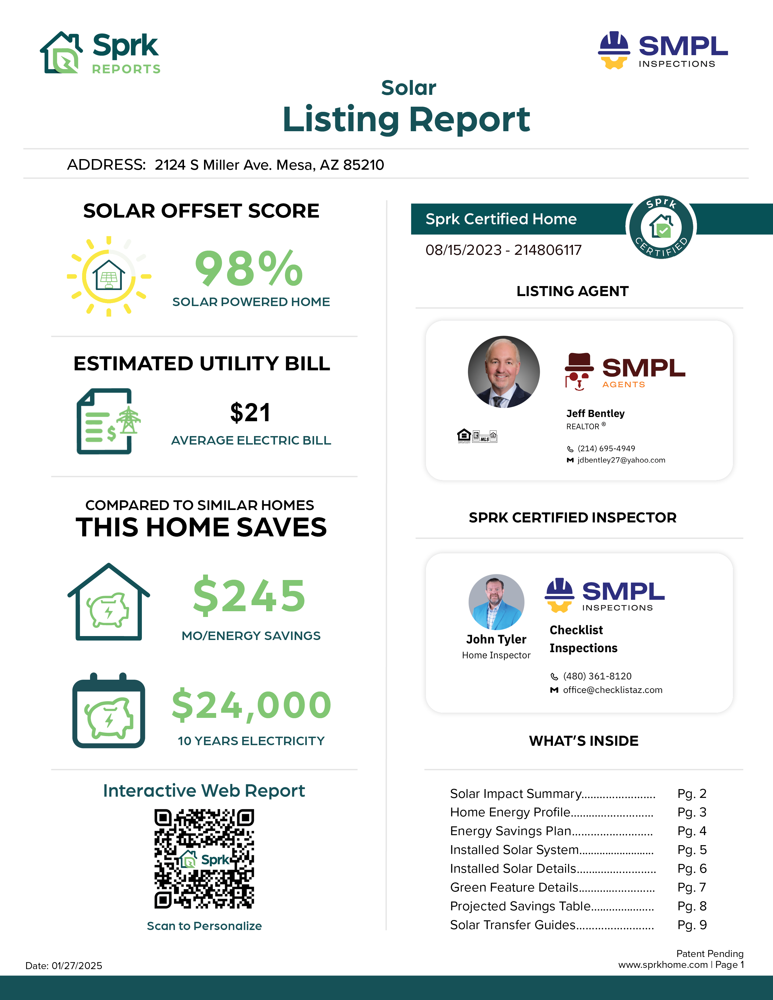 Solar Listing Report Preview